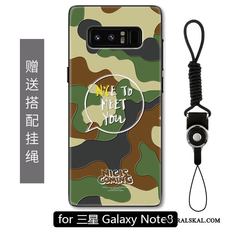 Skal Samsung Galaxy Note 8 Kreativa Personlighet Blå, Fodral Samsung Galaxy Note 8 Lättnad Kamouflage Fallskydd