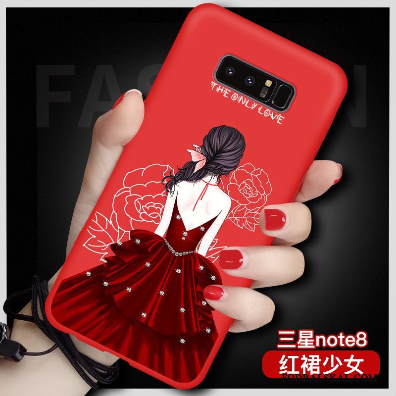 Skal Samsung Galaxy Note 8 Silikon Röd Fallskydd, Fodral Samsung Galaxy Note 8 Påsar Personlighettelefon