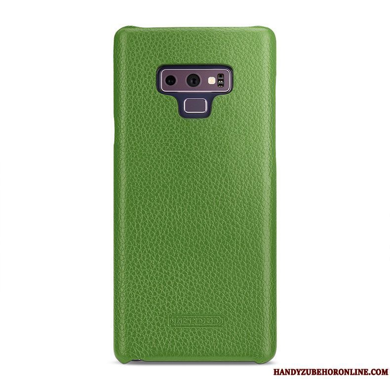 Skal Samsung Galaxy Note 9 Läderfodral Telefon Bakre Omslag, Fodral Samsung Galaxy Note 9 Skydd Grön