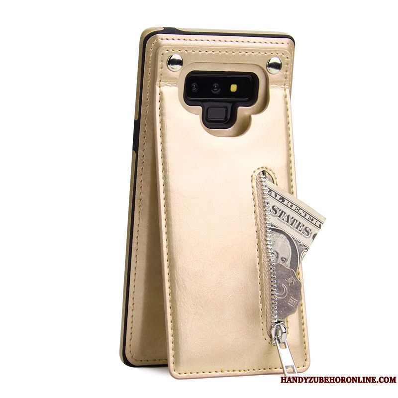 Skal Samsung Galaxy Note 9 Plånbok Grön Blixtlås, Fodral Samsung Galaxy Note 9 Skydd Telefon