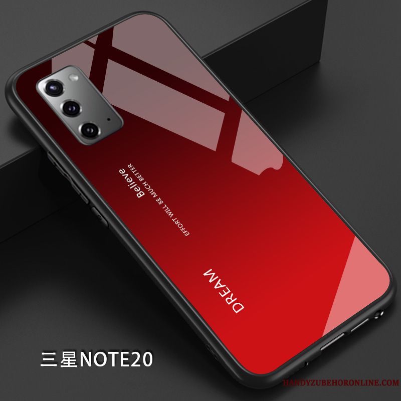 Skal Samsung Galaxy Note20 Silikon Telefon Solid Färg, Fodral Samsung Galaxy Note20 Skydd Par Net Red