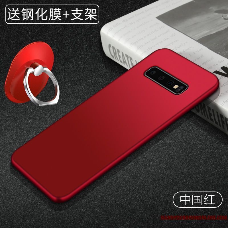 Skal Samsung Galaxy S10+ Kreativa Nubuck Trend, Fodral Samsung Galaxy S10+ Mjuk Telefon Röd