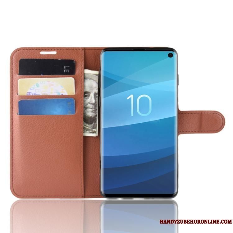 Skal Samsung Galaxy S10+ Läderfodral Svarttelefon, Fodral Samsung Galaxy S10+ Plånbok Kort Business