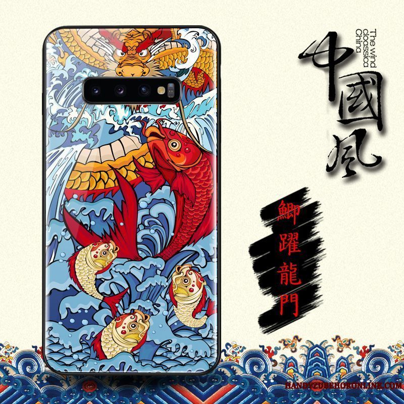 Skal Samsung Galaxy S10 Mjuk Festligatelefon, Fodral Samsung Galaxy S10 Skydd Personlighet Kinesisk Stil