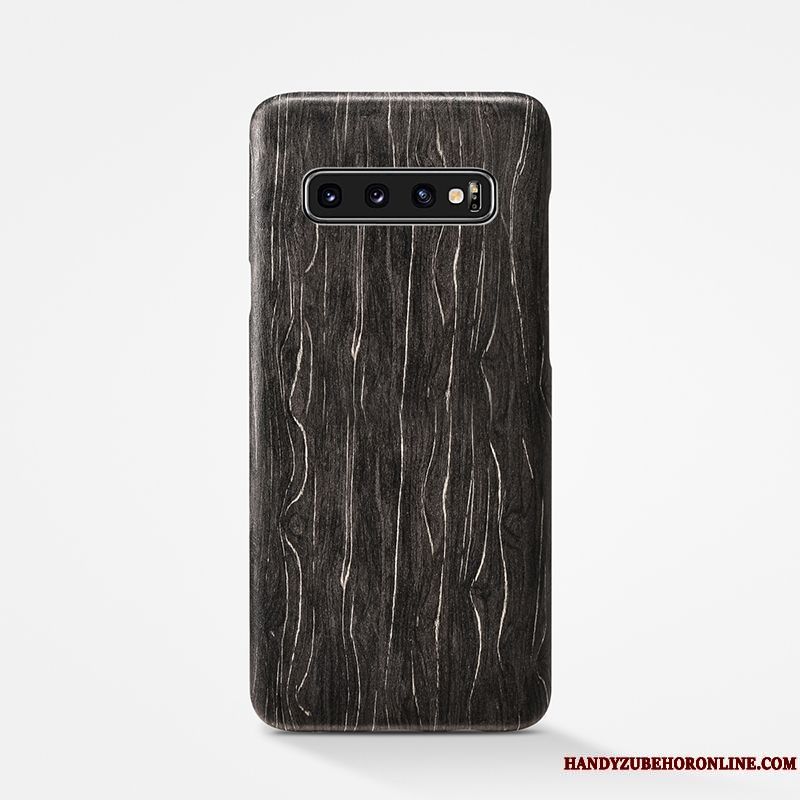 Skal Samsung Galaxy S10+ Påsar Enkel Bakre Omslag, Fodral Samsung Galaxy S10+ Wood Slim Nubuck
