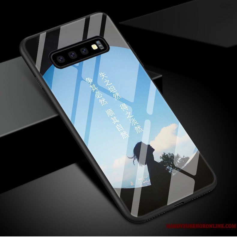 Skal Samsung Galaxy S10 Skydd Enkel Kyla, Fodral Samsung Galaxy S10 Glas Spegel