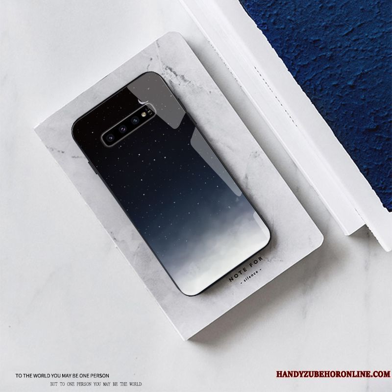 Skal Samsung Galaxy S10+ Skydd Fallskyddtelefon, Fodral Samsung Galaxy S10+ Påsar Röd Glas