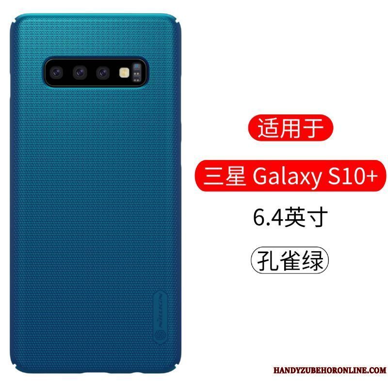 Skal Samsung Galaxy S10+ Skydd Guldtelefon, Fodral Samsung Galaxy S10+ Nubuck Fallskydd