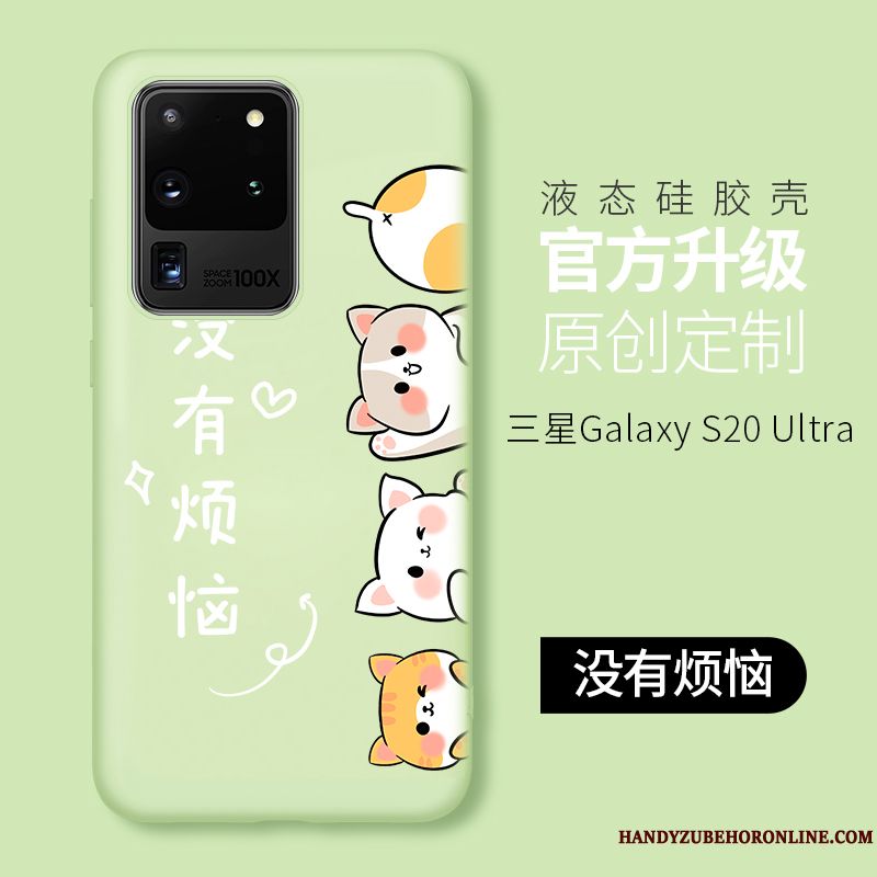 Skal Samsung Galaxy S20+ Silikon Vackertelefon, Fodral Samsung Galaxy S20+ Tecknat Grön