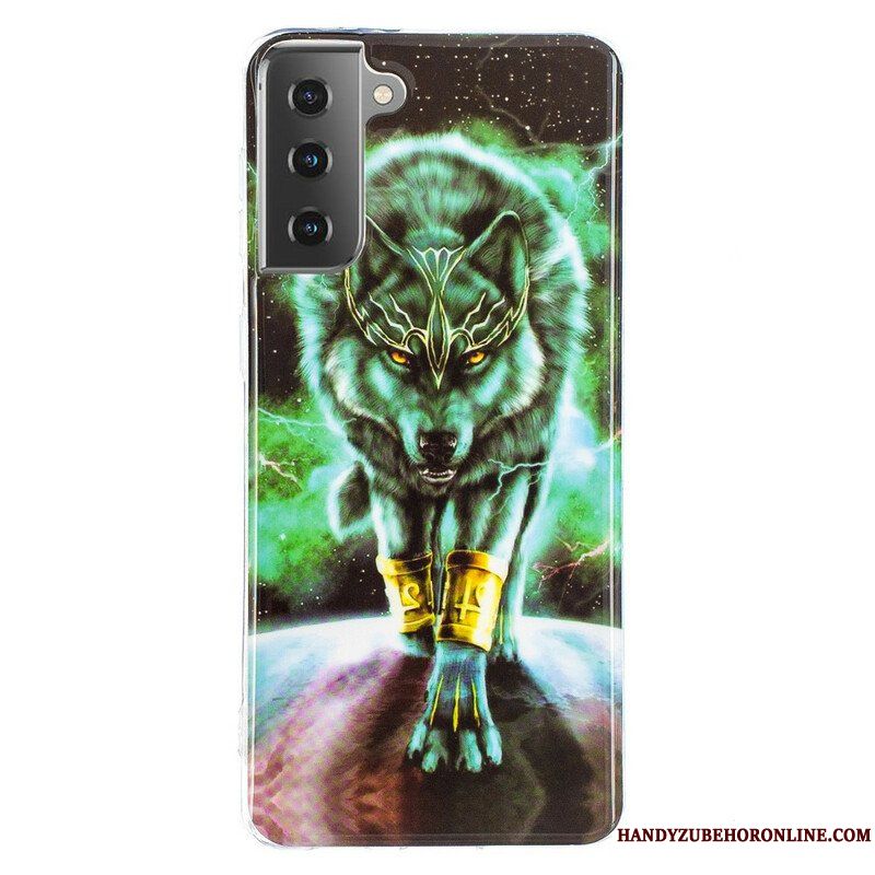 Skal Samsung Galaxy S21 5G Fluorescerande Wolf Series