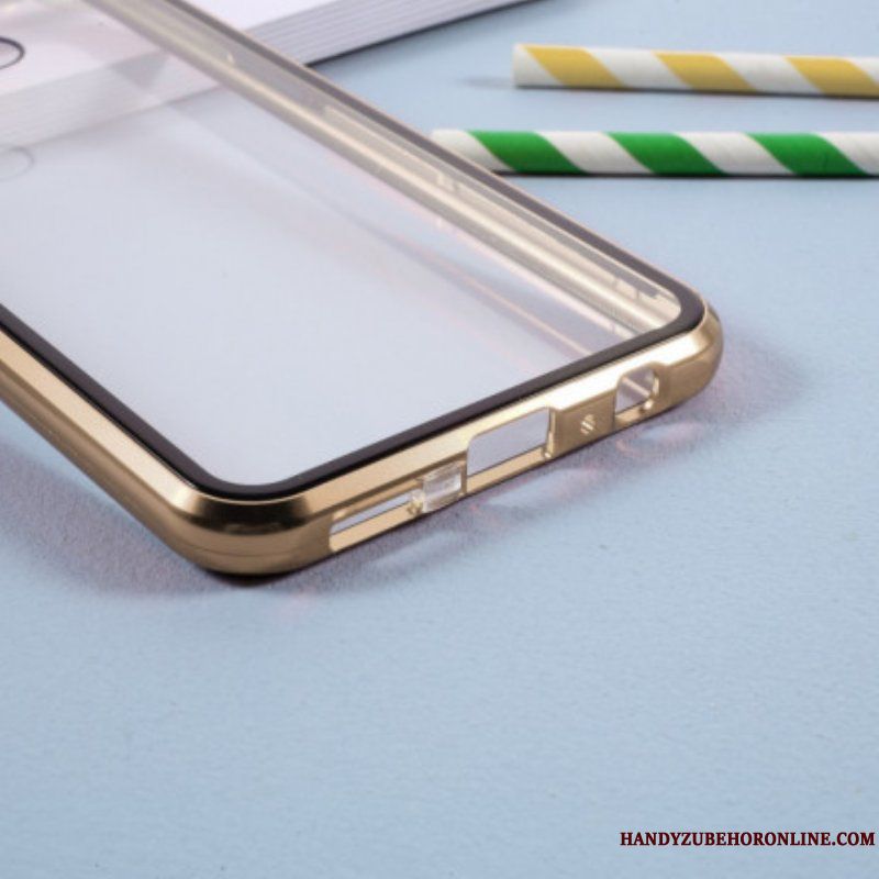 Skal Samsung Galaxy S21 Plus 5G Metallkanter Och Dubbelhärdat Glas