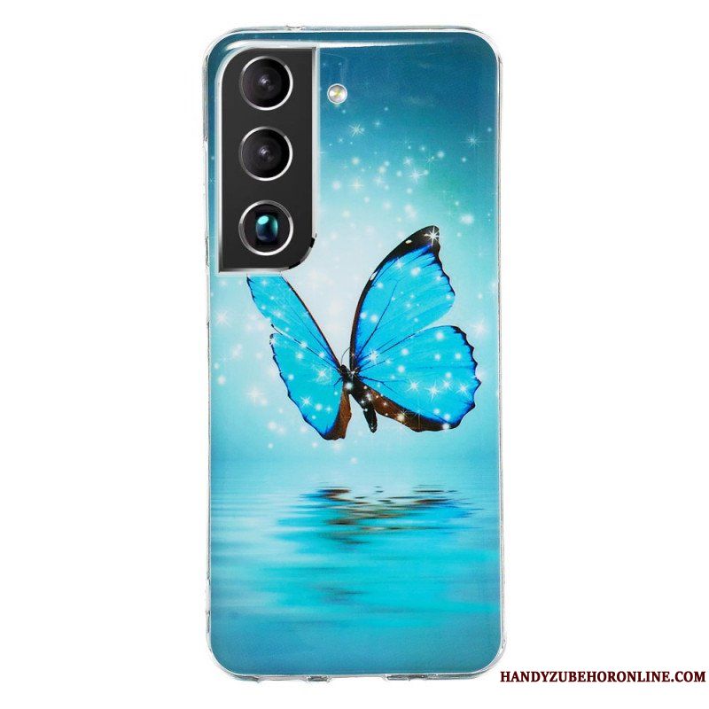 Skal Samsung Galaxy S22 Plus 5G Fluorescerande Blå Fjärilar