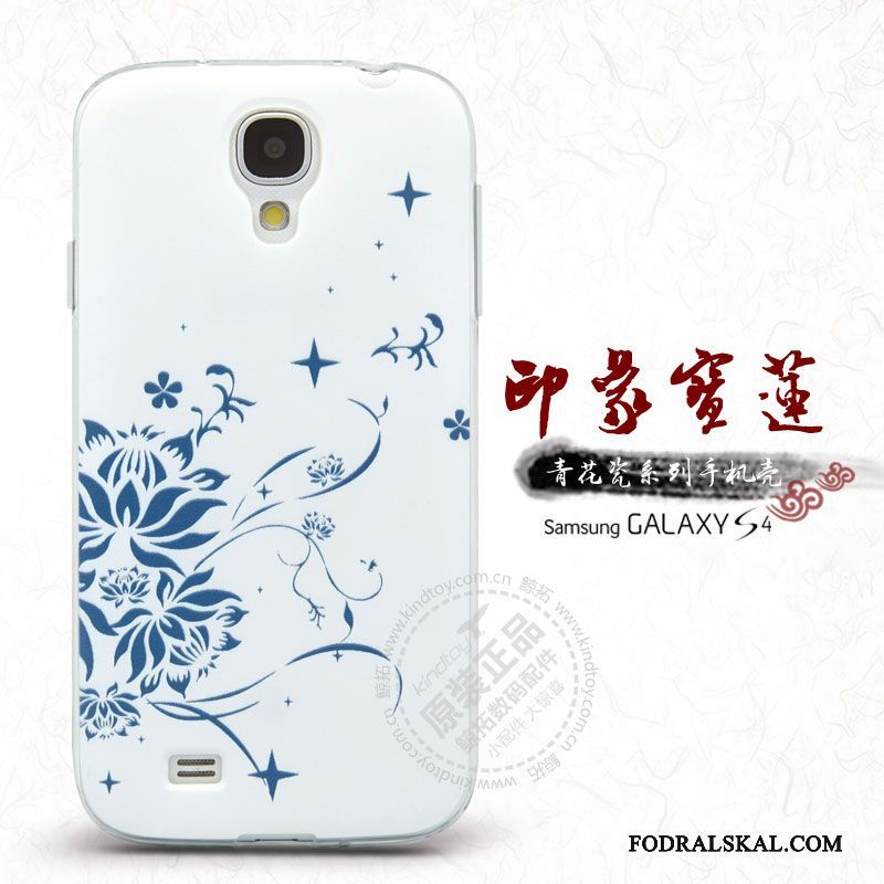 Skal Samsung Galaxy S4 Skydd Telefon Blommor, Fodral Samsung Galaxy S4 Blå Ny