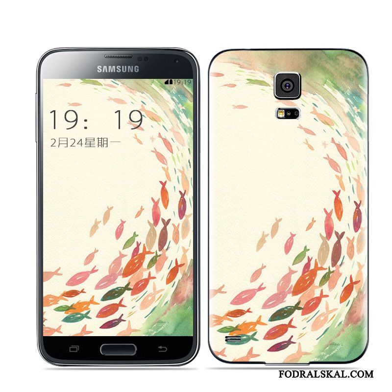 Skal Samsung Galaxy S5 Färg Svart Vit, Fodral Samsung Galaxy S5 Guld Bakre Omslag
