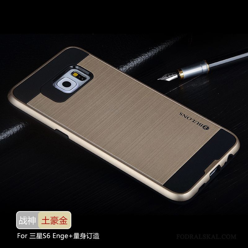 Skal Samsung Galaxy S6 Edge + Silikon Fallskyddtelefon, Fodral Samsung Galaxy S6 Edge + Skydd Silver Grå