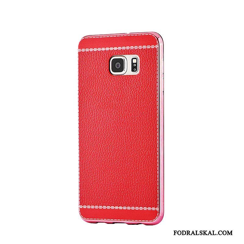 Skal Samsung Galaxy S6 Edge + Skydd Rödtelefon, Fodral Samsung Galaxy S6 Edge + Mjuk Plating Mönster
