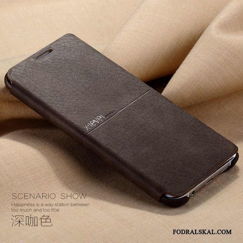 Skal Samsung Galaxy S6 Edge Skydd Slim Fallskydd, Fodral Samsung Galaxy S6 Edge Läderfodral Telefon