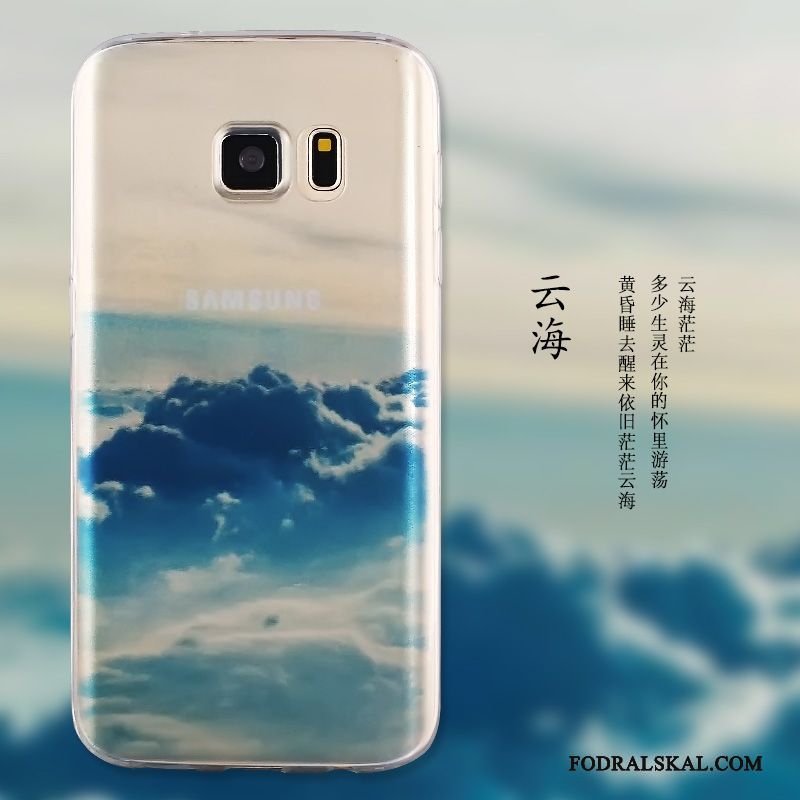 Skal Samsung Galaxy S6 Edge + Skydd Telefon Blå, Fodral Samsung Galaxy S6 Edge + Mjuk