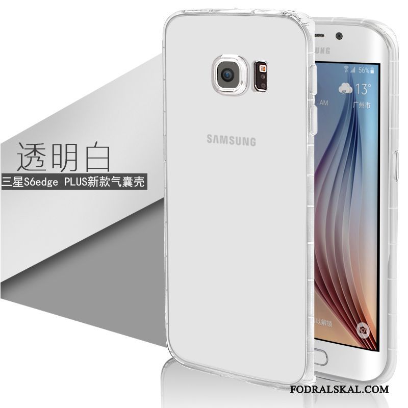Skal Samsung Galaxy S6 Edge + Skydd Vittelefon, Fodral Samsung Galaxy S6 Edge + Mjuk Transparent Slim