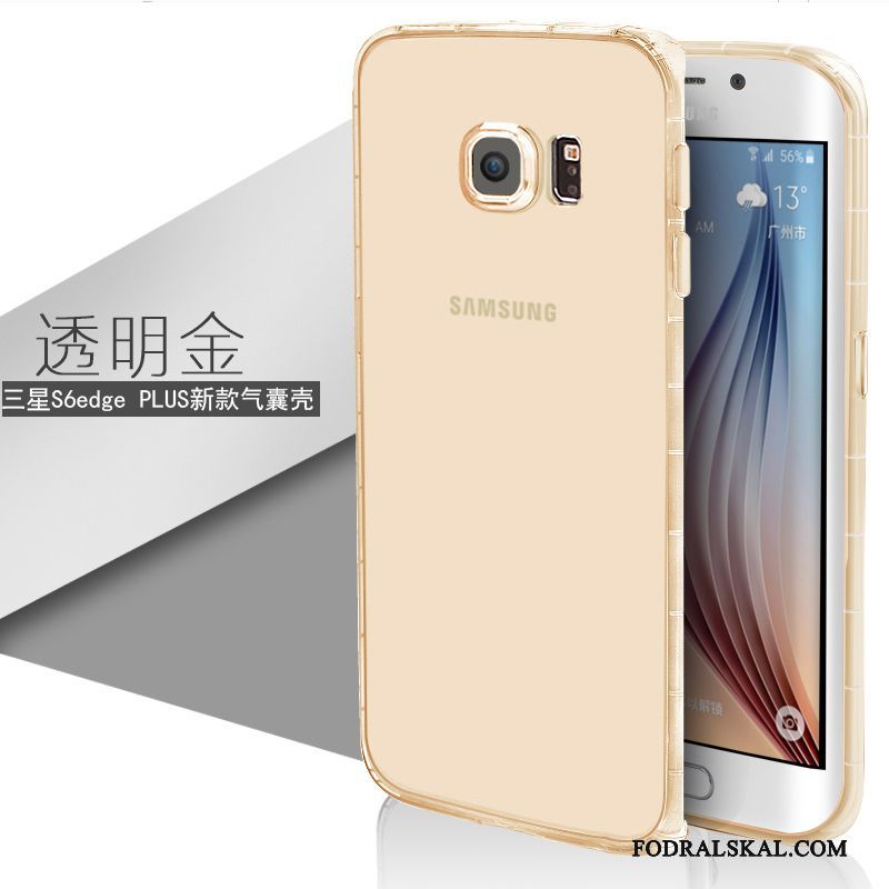 Skal Samsung Galaxy S6 Edge + Skydd Vittelefon, Fodral Samsung Galaxy S6 Edge + Mjuk Transparent Slim