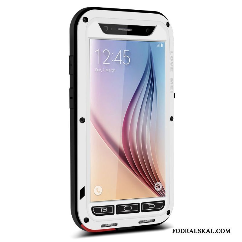 Skal Samsung Galaxy S6 Skydd Silver Tre Försvar, Fodral Samsung Galaxy S6 Påsar Fallskyddtelefon