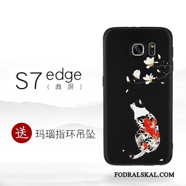 Skal Samsung Galaxy S7 Edge Kreativa Telefon Personlighet, Fodral Samsung Galaxy S7 Edge Silikon Svart
