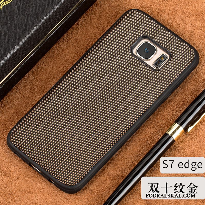 Skal Samsung Galaxy S7 Edge Läder Silvertelefon, Fodral Samsung Galaxy S7 Edge Lyxiga Tunn Hård