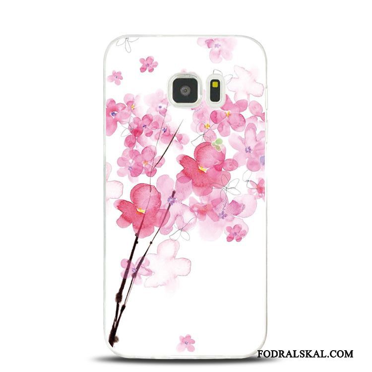 Skal Samsung Galaxy S7 Edge Lättnad Rosa Persika, Fodral Samsung Galaxy S7 Edge Silikon Telefon