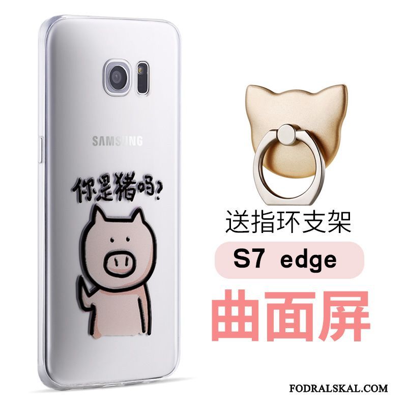 Skal Samsung Galaxy S7 Edge Lättnad Slim Personlighet, Fodral Samsung Galaxy S7 Edge Tecknat Svarttelefon