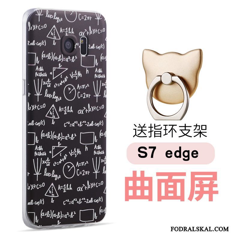 Skal Samsung Galaxy S7 Edge Lättnad Slim Personlighet, Fodral Samsung Galaxy S7 Edge Tecknat Svarttelefon