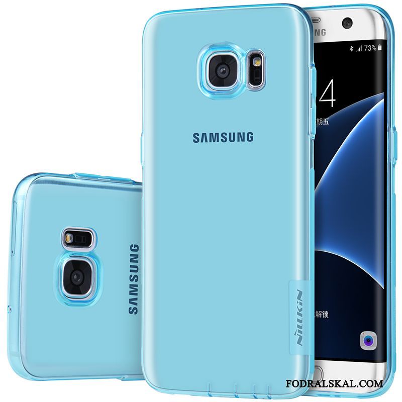 Skal Samsung Galaxy S7 Edge Mjuk Rosa Transparent, Fodral Samsung Galaxy S7 Edge Skydd Guld