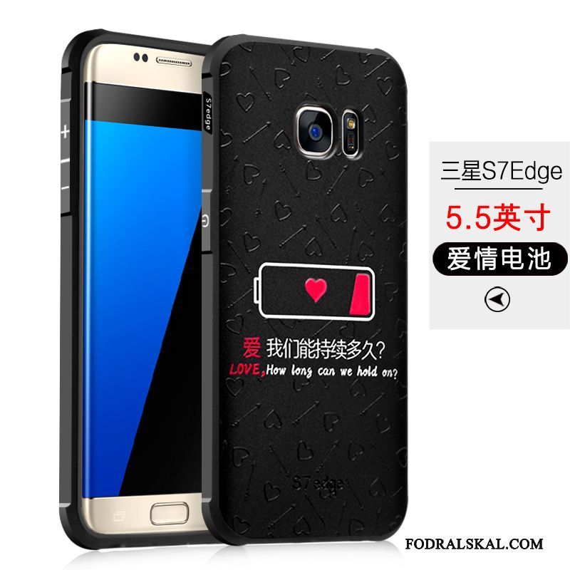 Skal Samsung Galaxy S7 Edge Mjuk Svart Fallskydd, Fodral Samsung Galaxy S7 Edge Skydd Telefon