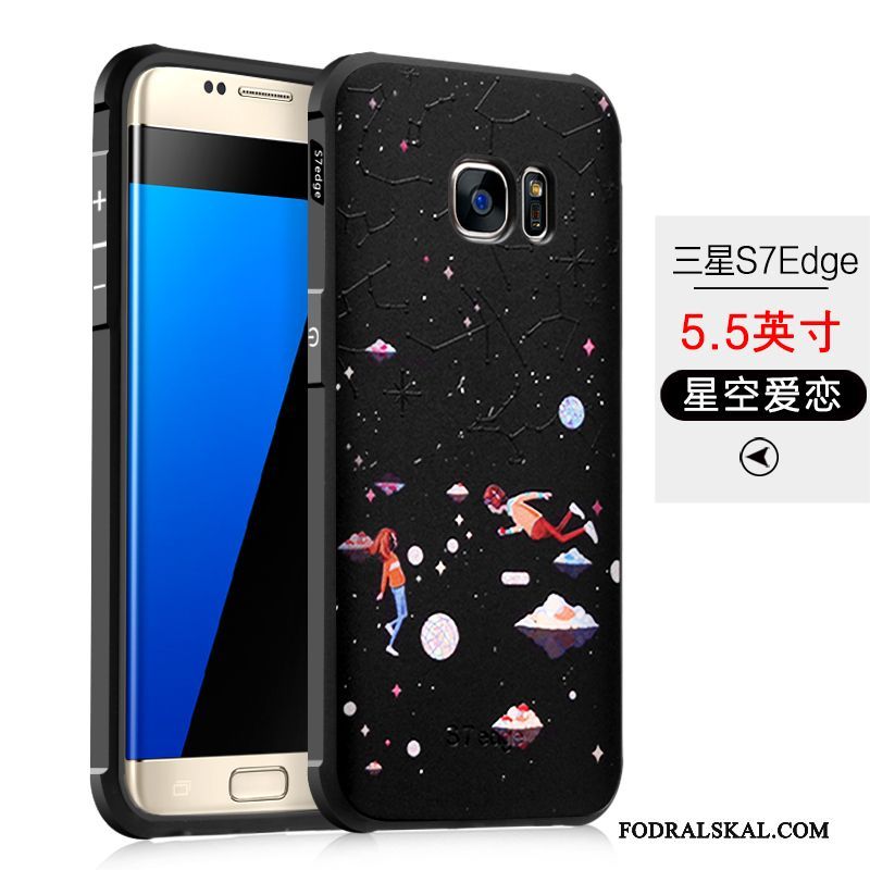 Skal Samsung Galaxy S7 Edge Mjuk Svart Fallskydd, Fodral Samsung Galaxy S7 Edge Skydd Telefon