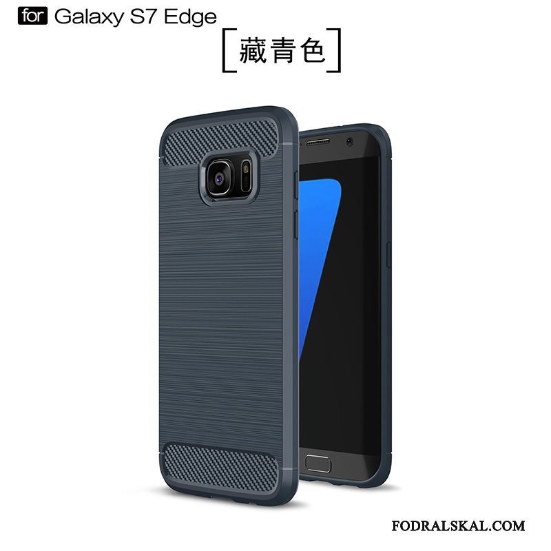 Skal Samsung Galaxy S7 Edge Silikon Silke Fallskydd, Fodral Samsung Galaxy S7 Edge Skydd Telefon Svart