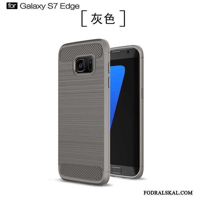 Skal Samsung Galaxy S7 Edge Silikon Silke Fallskydd, Fodral Samsung Galaxy S7 Edge Skydd Telefon Svart