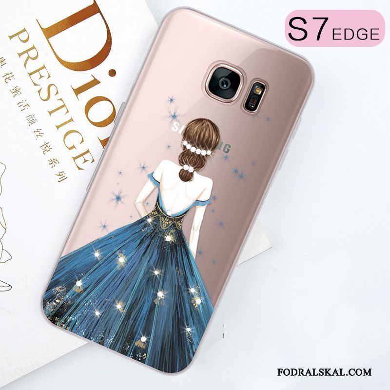 Skal Samsung Galaxy S7 Edge Silikon Trendtelefon, Fodral Samsung Galaxy S7 Edge Påsar Purpur Vacker