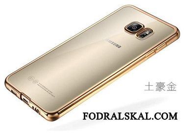 Skal Samsung Galaxy S7 Edge Skydd Guld Mesh, Fodral Samsung Galaxy S7 Edge Silikon Telefon Transparent
