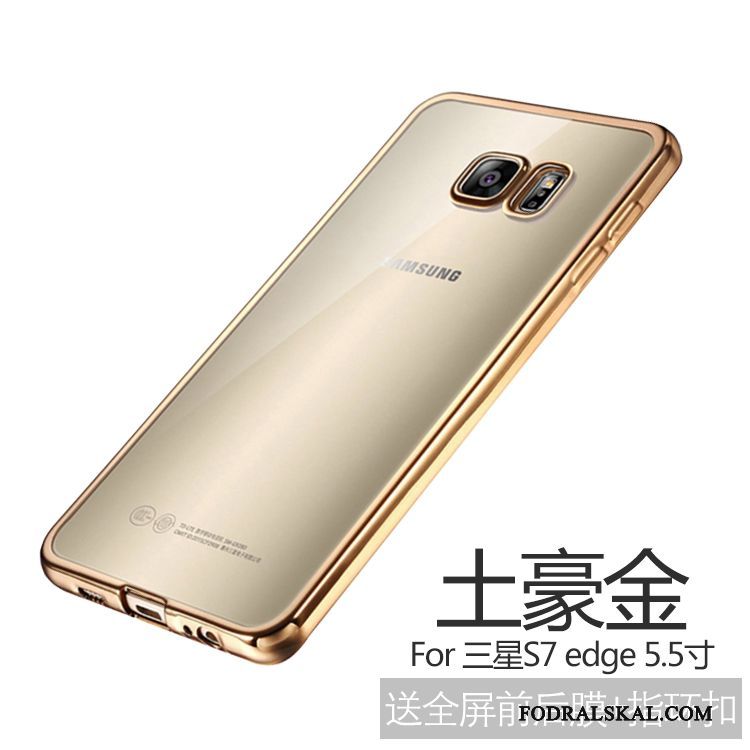 Skal Samsung Galaxy S7 Edge Skydd Guld Slim, Fodral Samsung Galaxy S7 Edge Mjuk Telefon Fallskydd