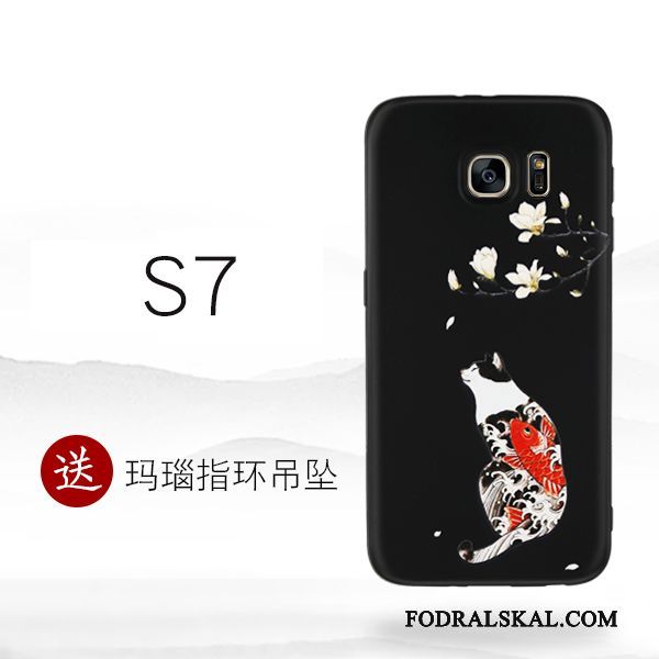 Skal Samsung Galaxy S7 Kreativa Personlighet Svart, Fodral Samsung Galaxy S7 Silikon Telefon