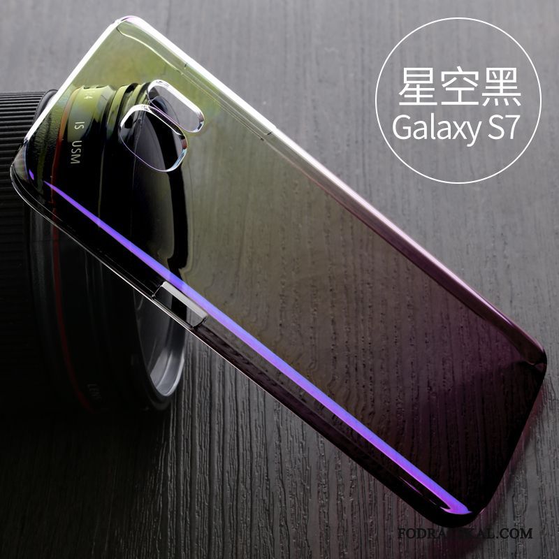 Skal Samsung Galaxy S7 Kreativa Personlighet Transparent, Fodral Samsung Galaxy S7 Skydd Fallskydd Blå
