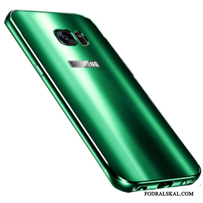 Skal Samsung Galaxy S7 Metall Fallskyddtelefon, Fodral Samsung Galaxy S7 Skydd Blå Frame
