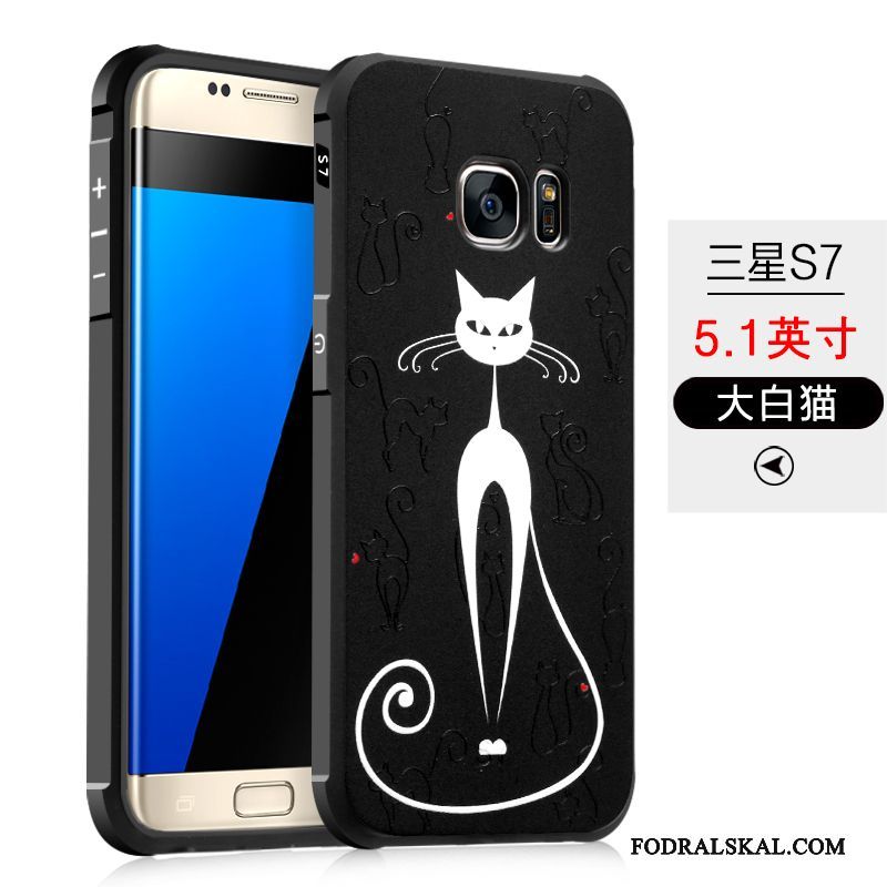 Skal Samsung Galaxy S7 Mjuk Fallskyddtelefon, Fodral Samsung Galaxy S7 Skydd Svart