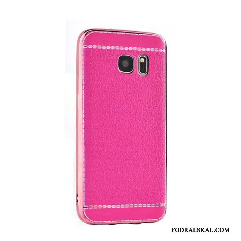 Skal Samsung Galaxy S7 Mjuk Telefon Röd, Fodral Samsung Galaxy S7 Läder Trend Plating