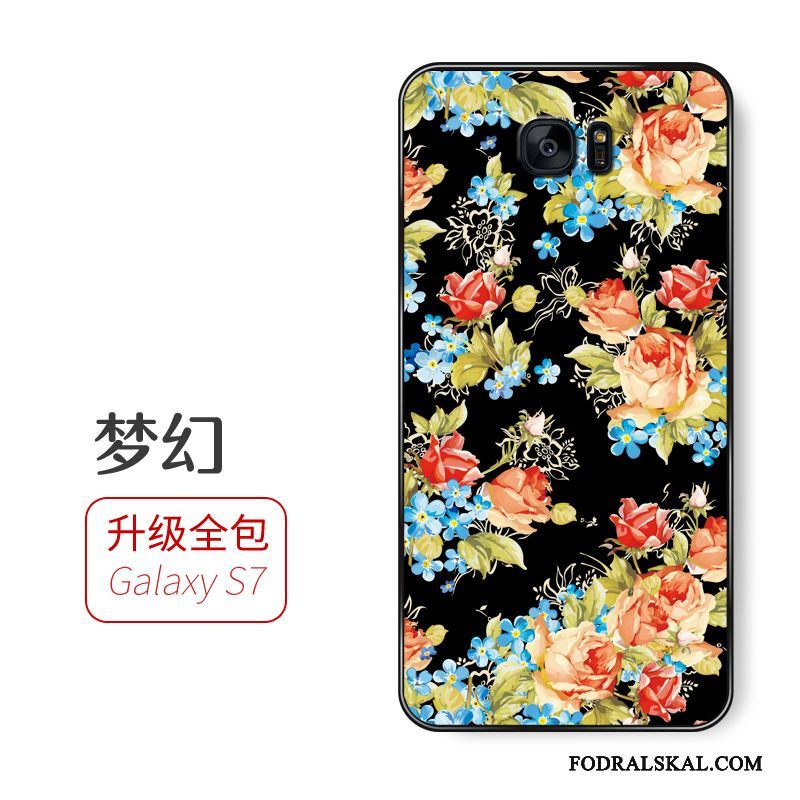 Skal Samsung Galaxy S7 Silikon Gröntelefon, Fodral Samsung Galaxy S7 Mjuk Hängsmycken Fallskydd