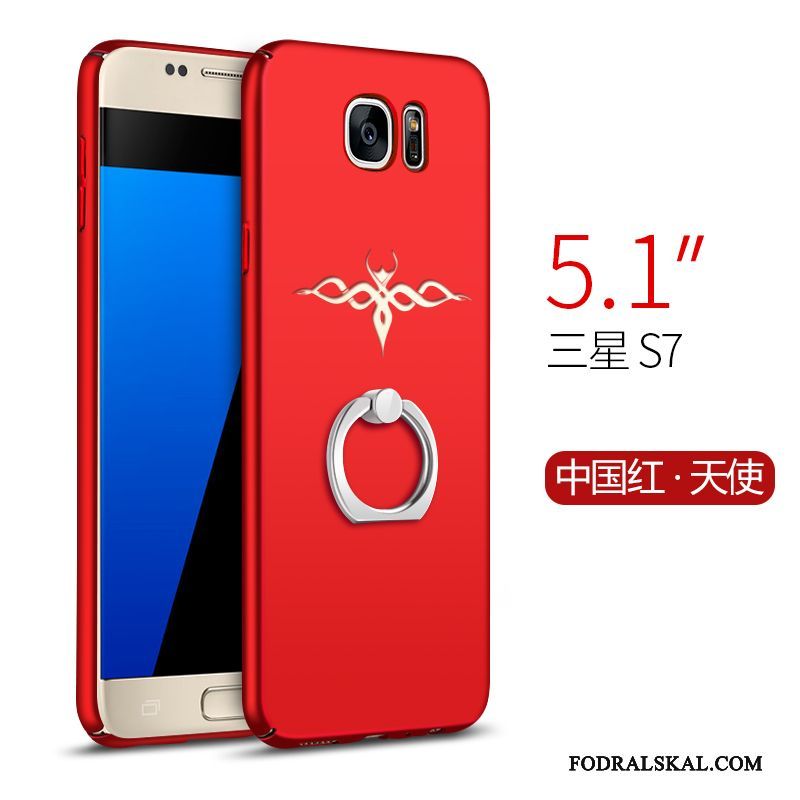 Skal Samsung Galaxy S7 Skydd Trend Nubuck, Fodral Samsung Galaxy S7 Telefon Röd