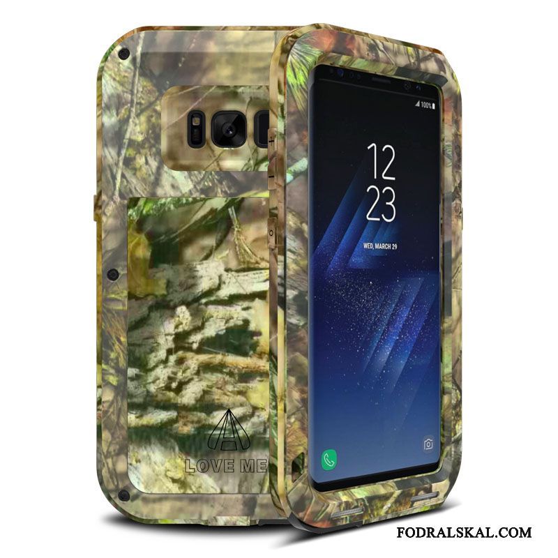 Skal Samsung Galaxy S8 Kreativa Tre Försvar Grön, Fodral Samsung Galaxy S8 Metall Fallskyddtelefon