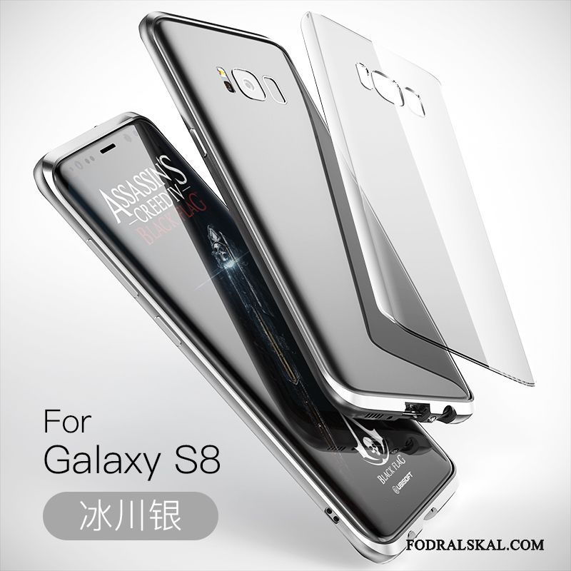Skal Samsung Galaxy S8 Metall Fallskyddtelefon, Fodral Samsung Galaxy S8 Kreativa Frame Blå