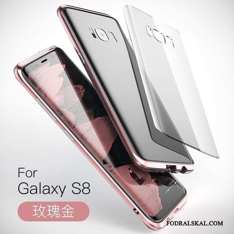 Skal Samsung Galaxy S8 Metall Fallskyddtelefon, Fodral Samsung Galaxy S8 Kreativa Frame Blå