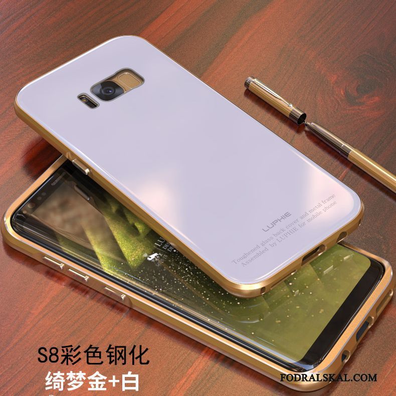 Skal Samsung Galaxy S8 Metall Frametelefon, Fodral Samsung Galaxy S8 Skydd Fallskydd Guld