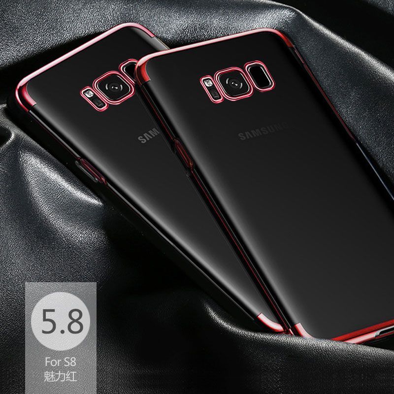 Skal Samsung Galaxy S8 Mjuk Fallskydd Tunn, Fodral Samsung Galaxy S8 Silikon Mörkblå Transparent